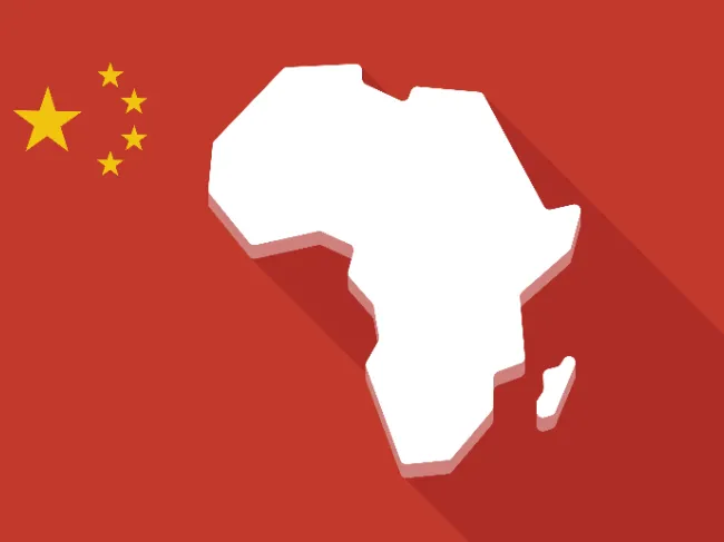 africa outline in chinese flag